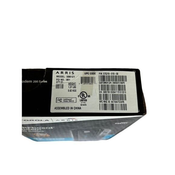 Motorola Arris SURFboard SB6121 Cable Modem 200 Series DOCSIS 3.0 172Mbps w/ Box - Picture 2 of 8